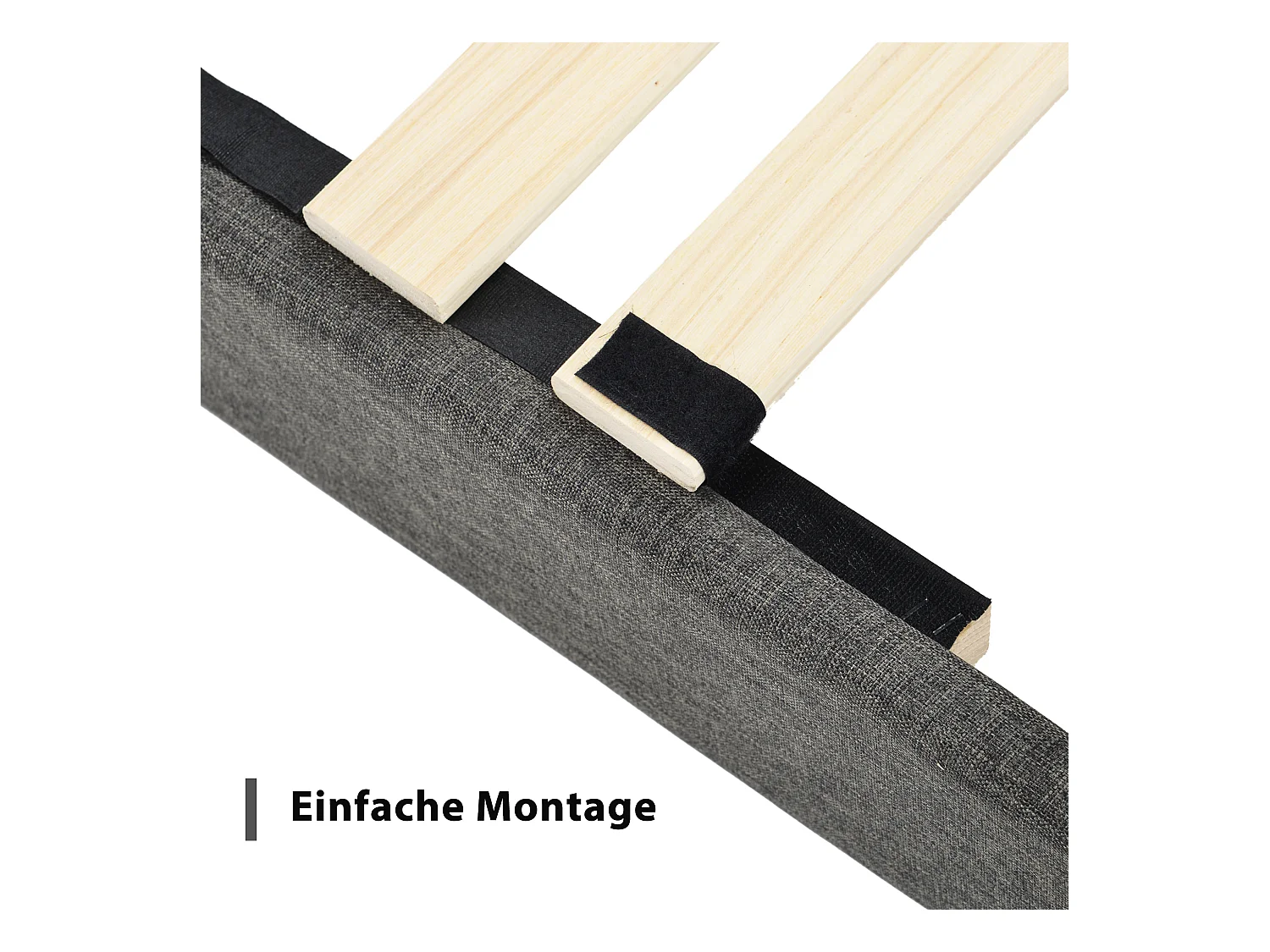 Letto imbottito dal design moderno, testiera imbottita, struttura in lino grigio, 90x200cm (90x200x111cm)