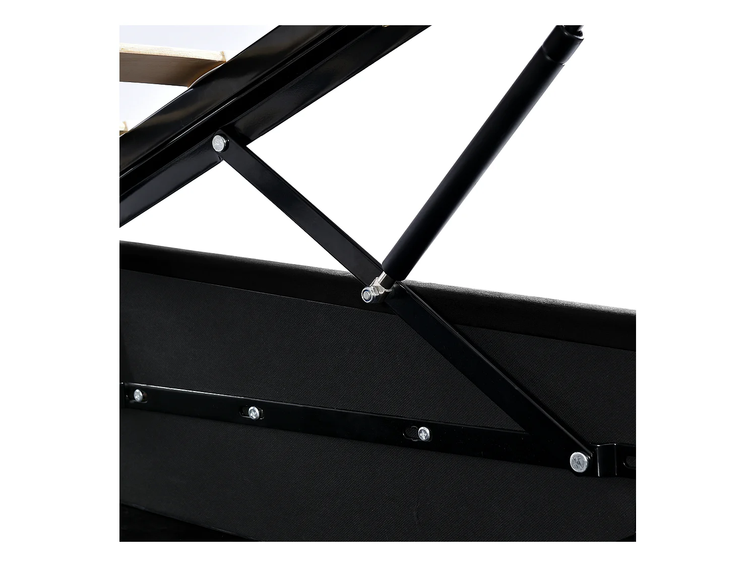 Lit hydraulique avec tête de lit réglable, 140x200 cm, lit capitonné avec 2 tiroirs de rangement, structure en métal et sommier en bois, velours gris (avec matelas)