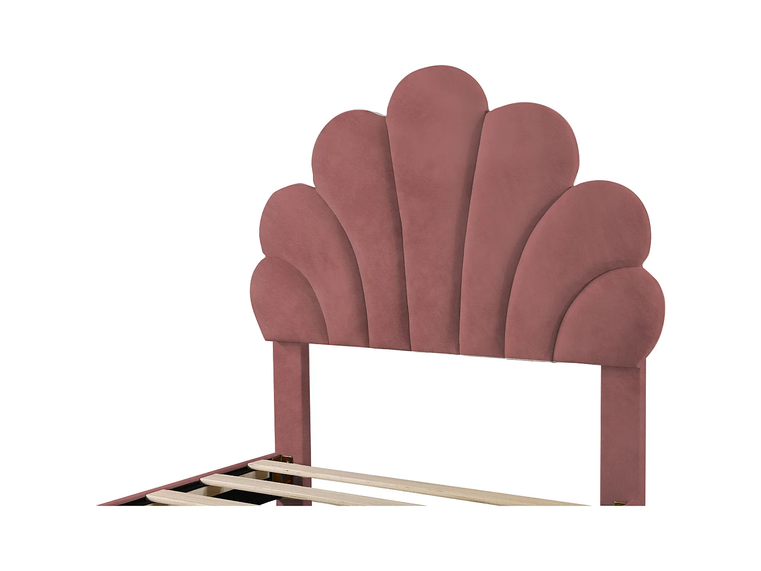 Letto 90x200 cm con testiera floreale e 2 cassetti contenitore, struttura in velluto rosa, materasso non incluso (203x90x116 cm)