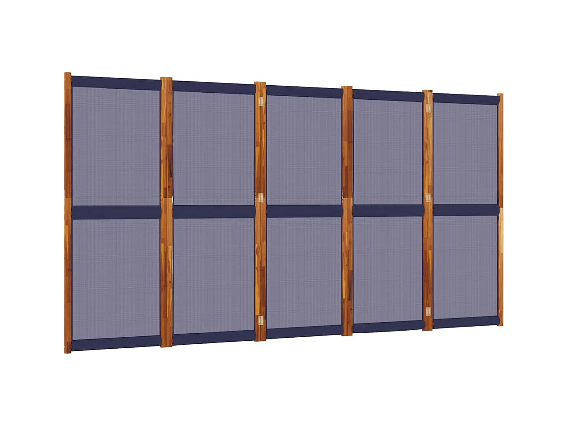 Mampara divisoria de 5 paneles azul oscuro 350x180 cm