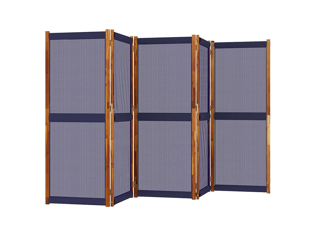 Mampara divisoria de 5 paneles azul oscuro 350x180 cm