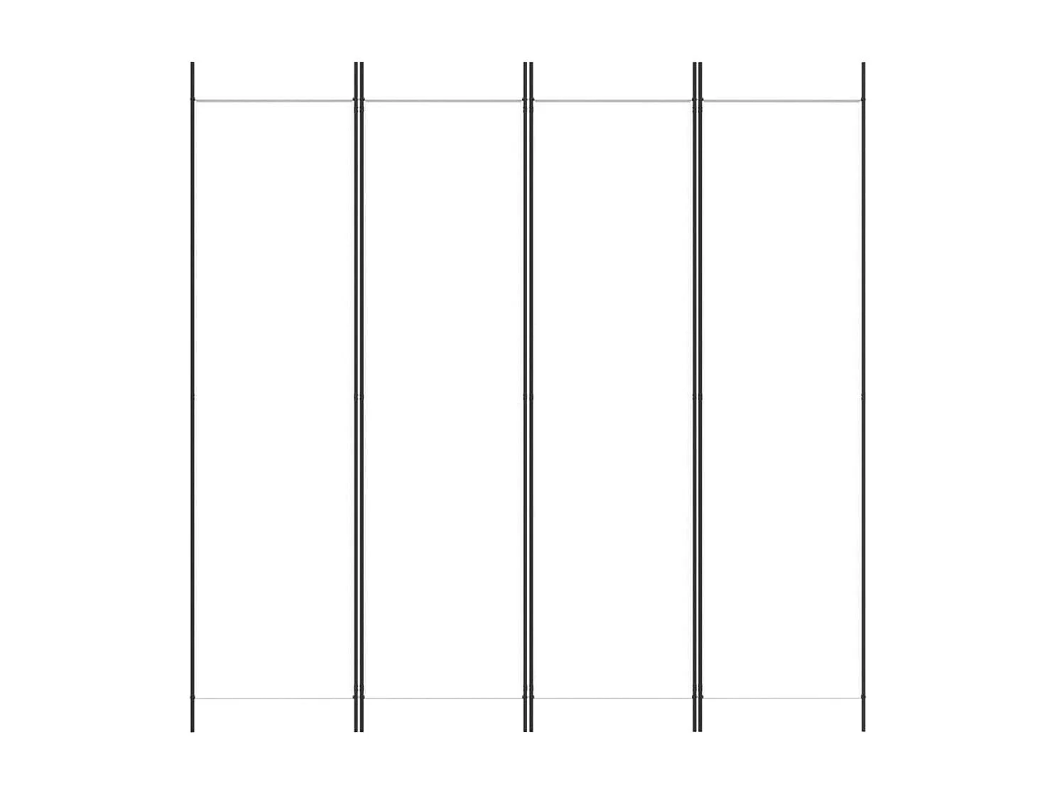 Parete divisoria a 4 pannelli Bianco 200x200 cm Tessuto