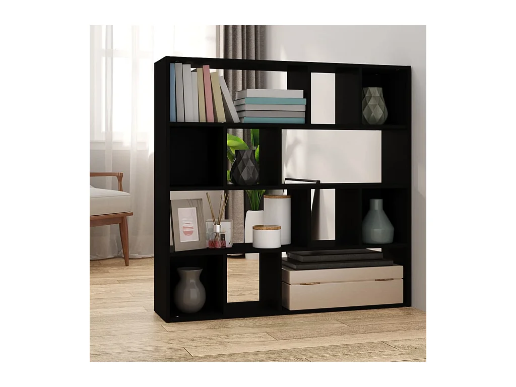 Boekenkast/Scheidingswand Zwart 105x24x102 cm