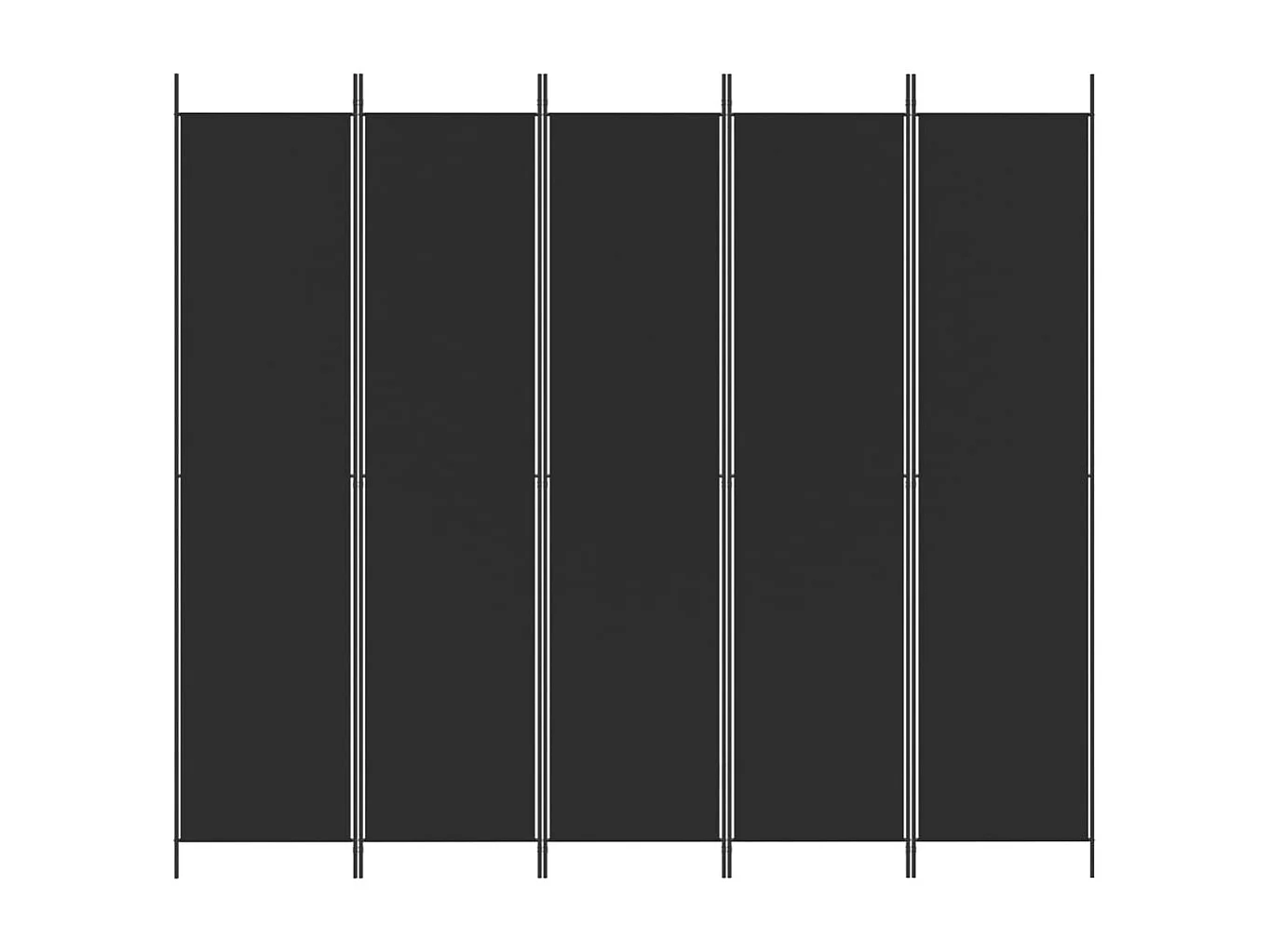 Mampara divisoria de 5 paneles Tela Negra 250x220 cm