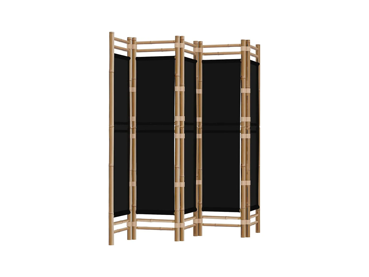 Cloison de séparation pliante 5 panneaux 200 cm Bambou et toile