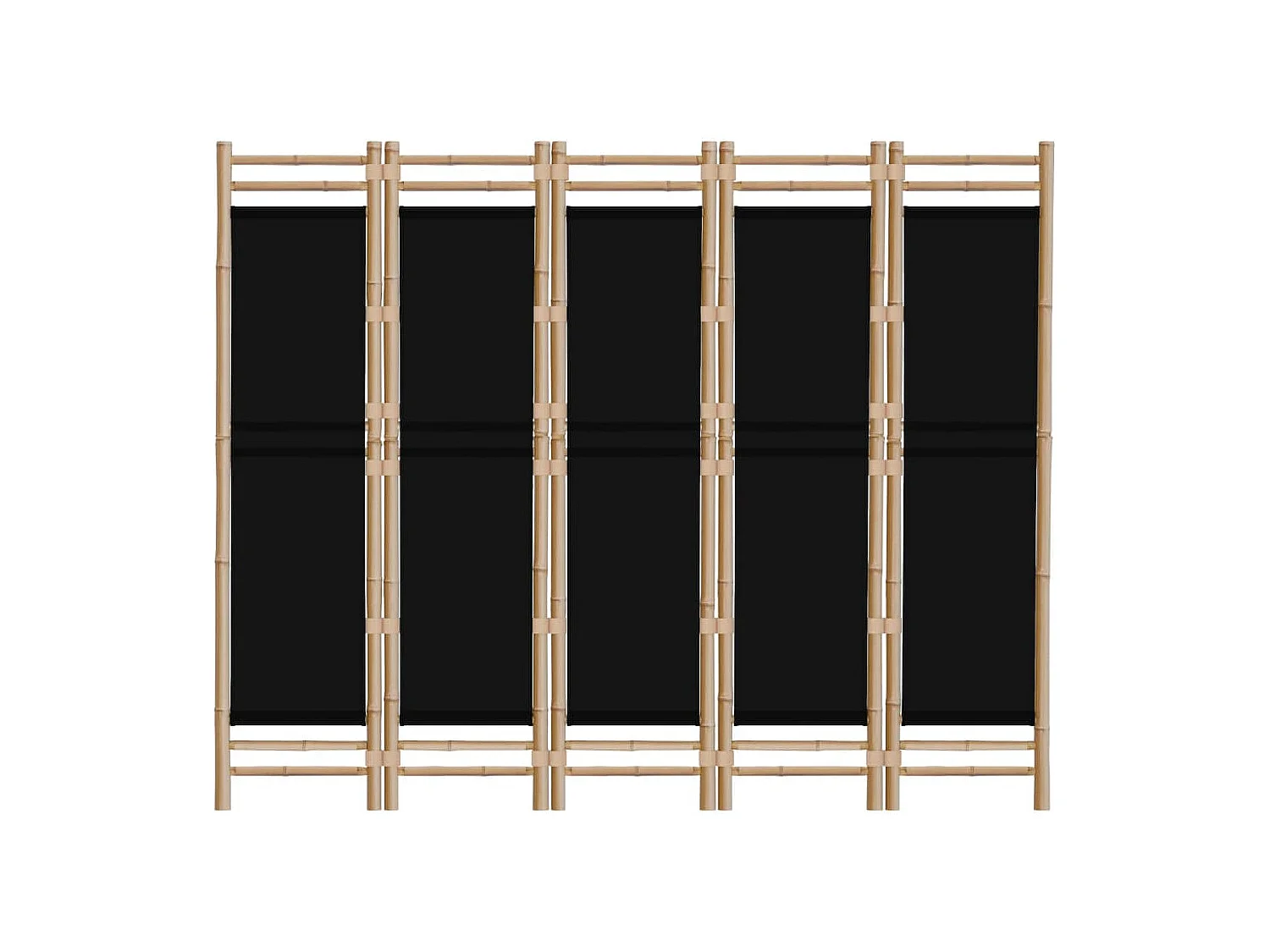 Cloison de séparation pliante 5 panneaux 200 cm Bambou et toile