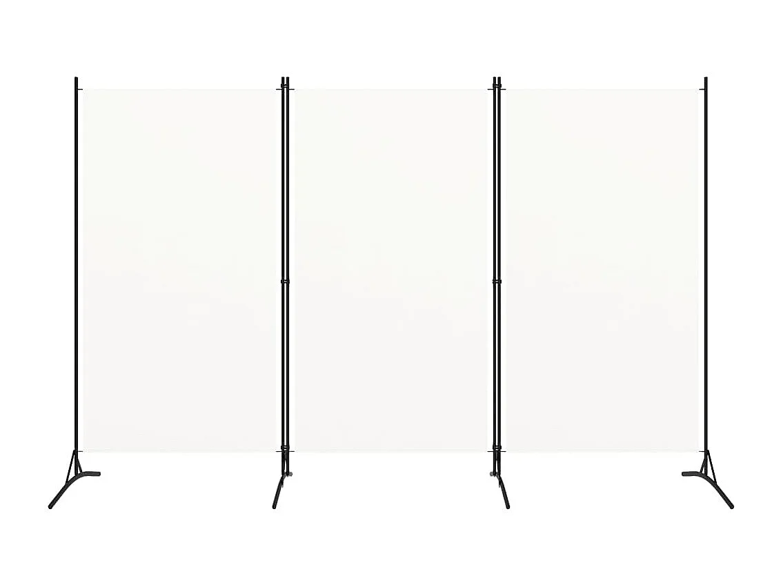 Parete divisoria a 3 pannelli Bianco 260x180 cm Tessuto