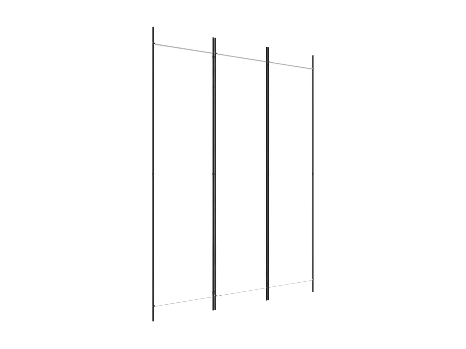 Parete divisoria a 3 pannelli Bianco 150x200 cm Tessuto