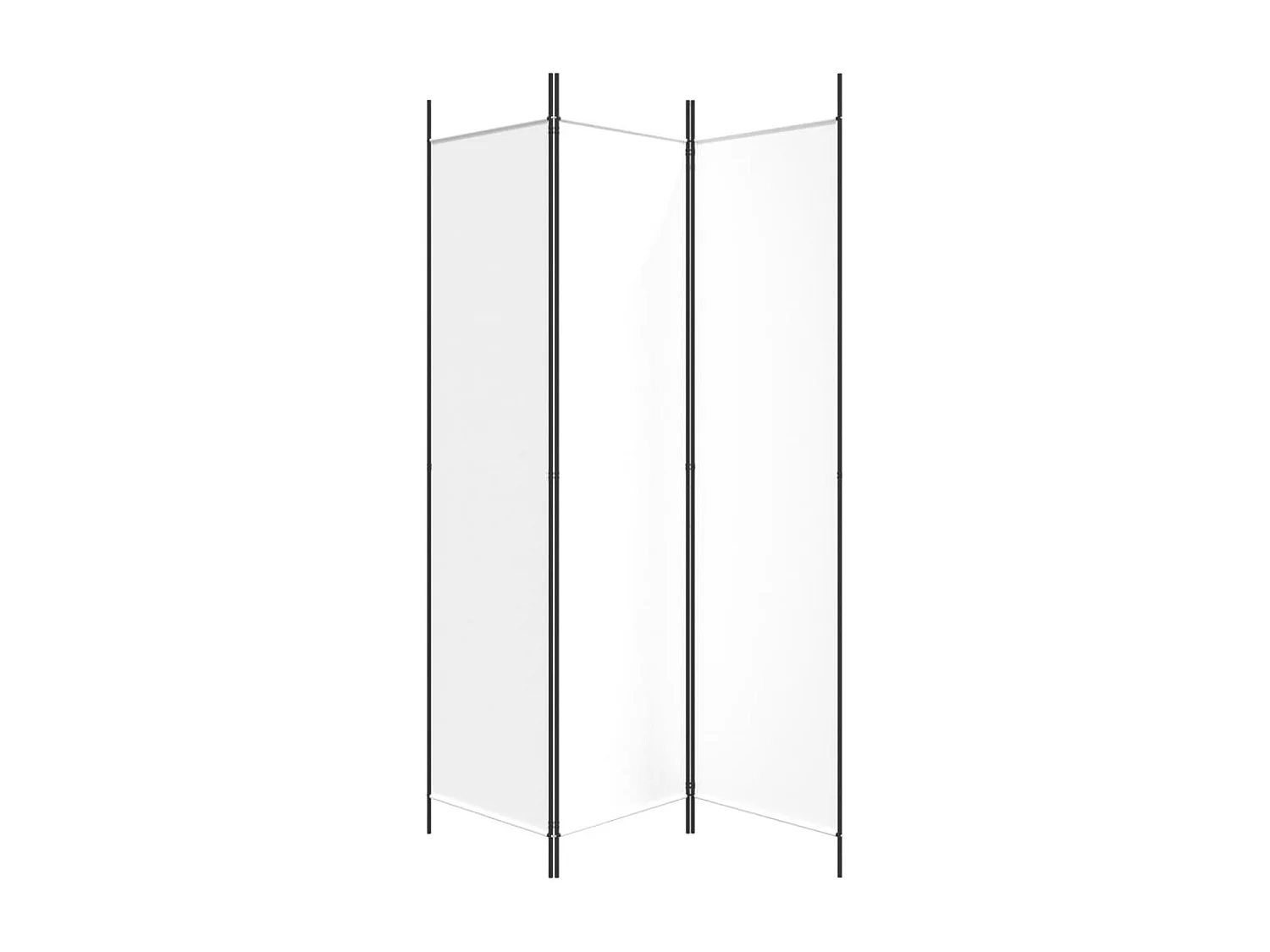 Parete divisoria a 3 pannelli Bianco 150x200 cm Tessuto