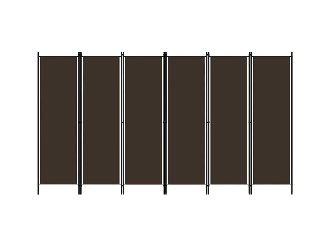 6-teilige Trennwand Braun 300x180 cm