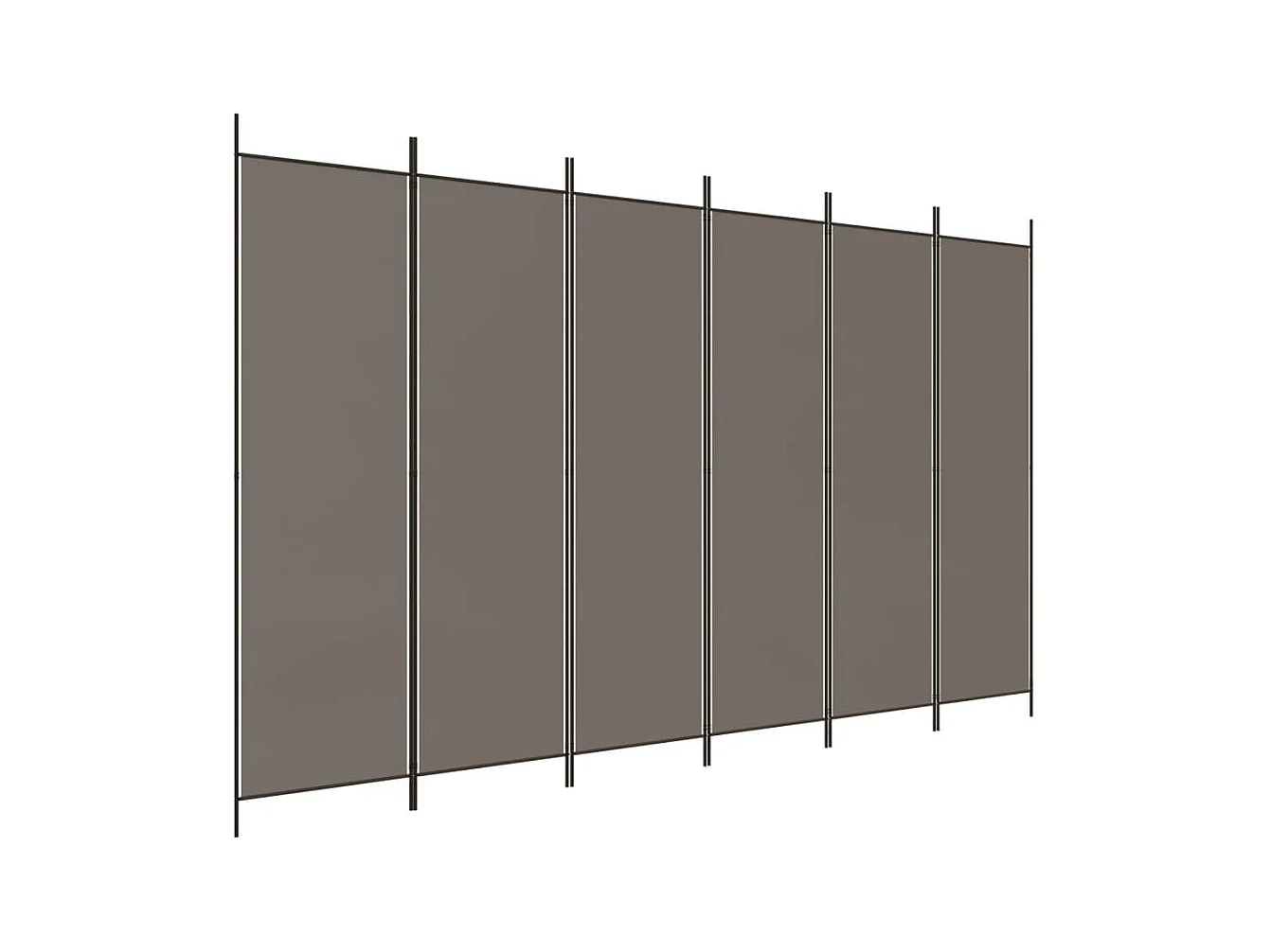 Parete divisoria a 6 pannelli Antracite 300x200 cm Tessuto