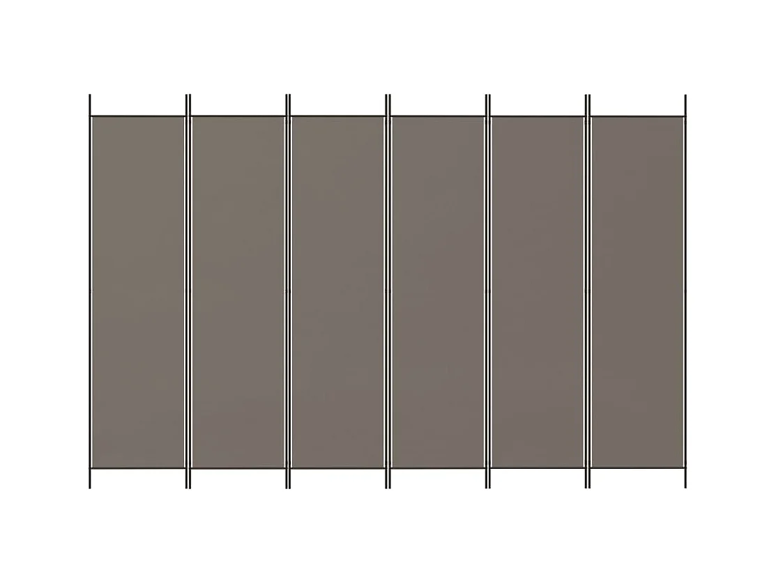 Parete divisoria a 6 pannelli Antracite 300x200 cm Tessuto