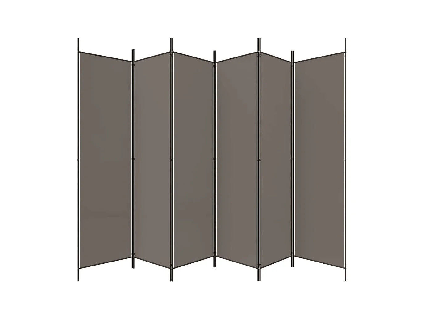 Parete divisoria a 6 pannelli Antracite 300x200 cm Tessuto
