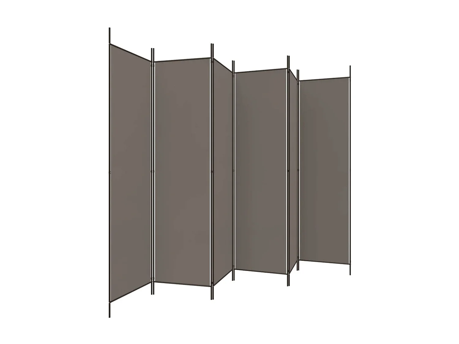 Parete divisoria a 6 pannelli Antracite 300x200 cm Tessuto