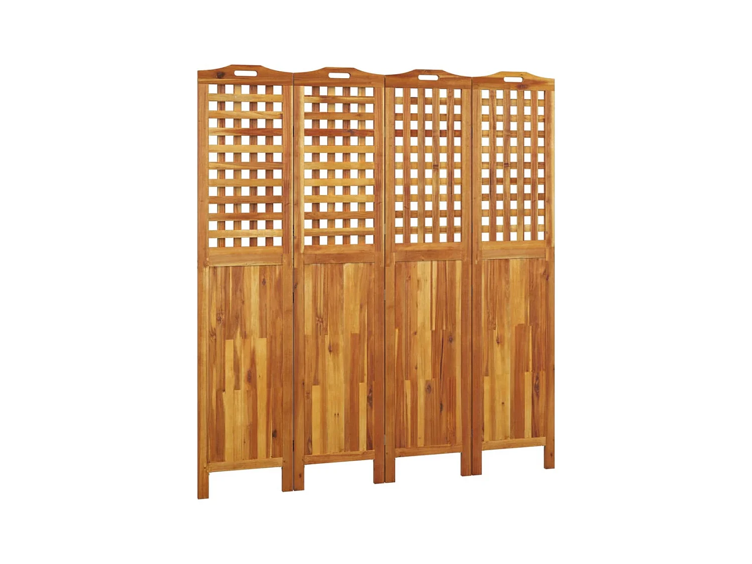 Parete divisoria a 4 pannelli 162x2x180 cm Legno di acacia