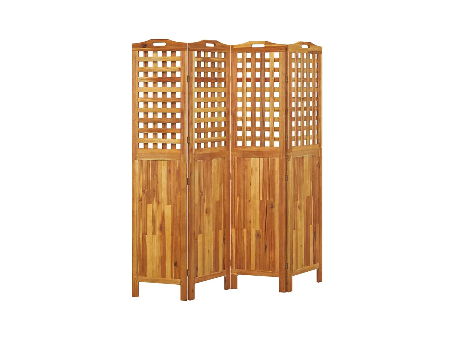 Parete divisoria a 4 pannelli 162x2x180 cm Legno di acacia