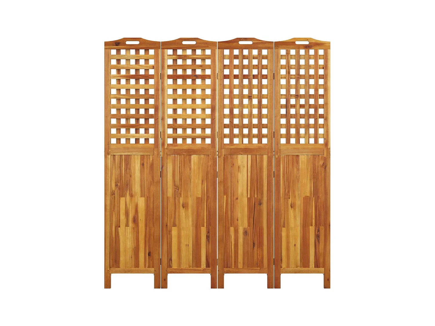 Parete divisoria a 4 pannelli 162x2x180 cm Legno di acacia