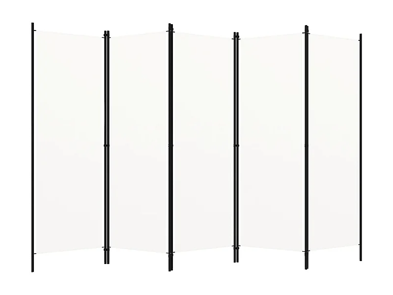 Cloison de séparation 5 panneaux Blanc 250x180 cm