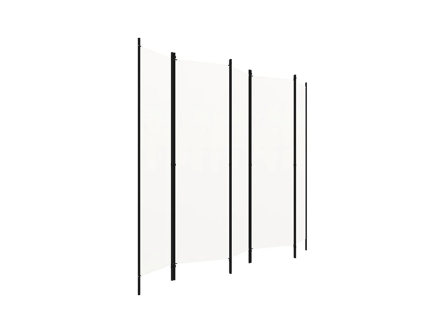 Parete divisoria a 5 pannelli, bianca, 250 x 180 cm