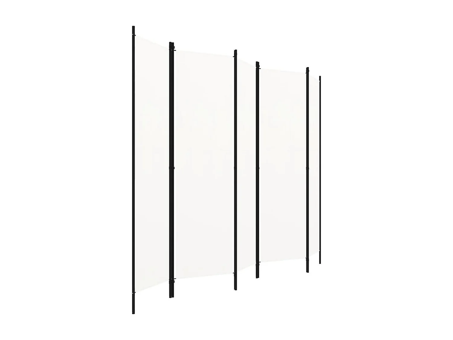 Parete divisoria a 5 pannelli, bianca, 250 x 180 cm