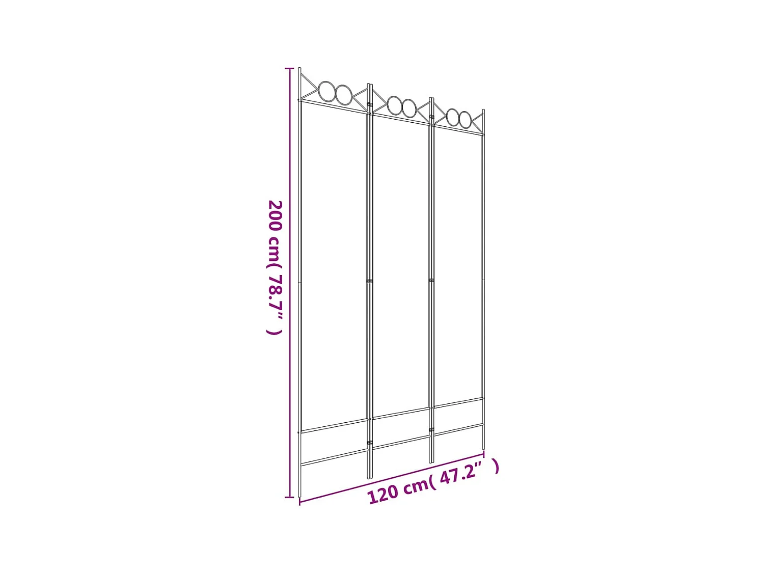 Tabique divisorio de 3 paneles Antracita 120x200 cm Tejido