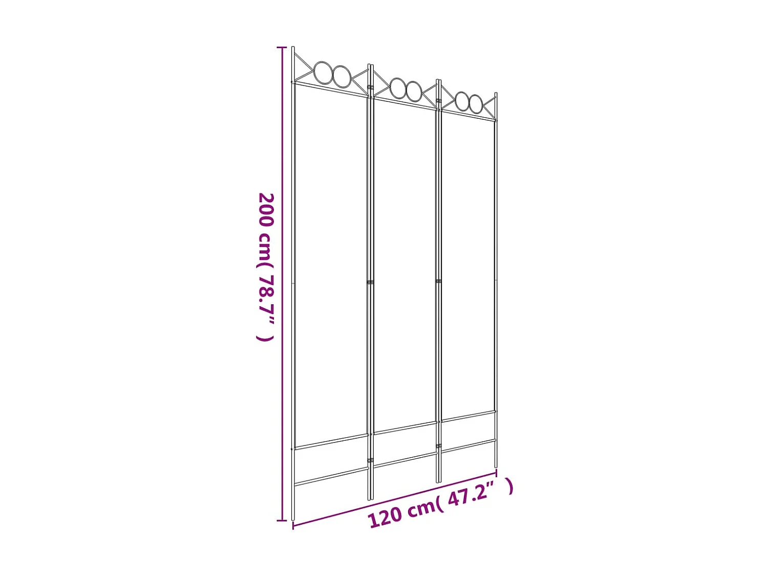 Cloison de séparation 3 panneaux Anthracite 120x200 cm Tissu