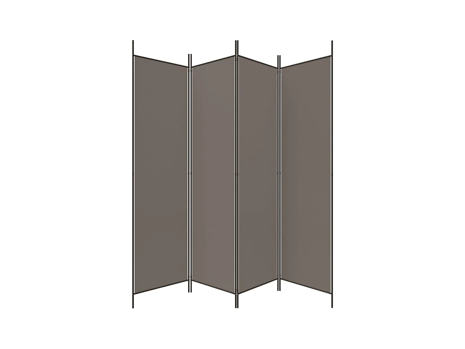 Tabique divisorio de 4 paneles Antracita 200x200 cm Tejido