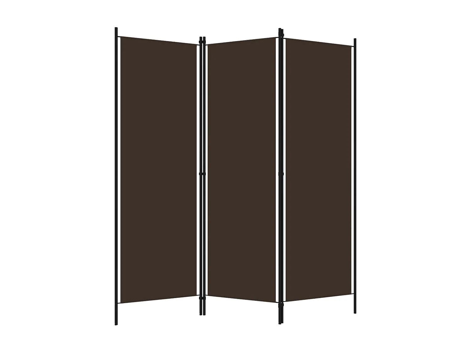 3-teilige Trennwand Braun 150x180 cm