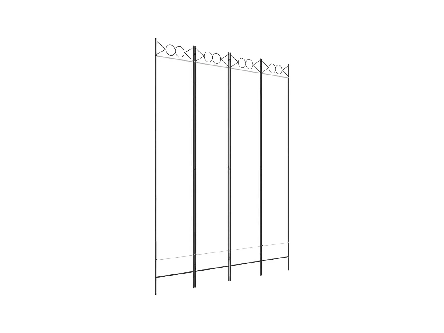 4-delige scheidingswand Wit 160x220 cm Stof