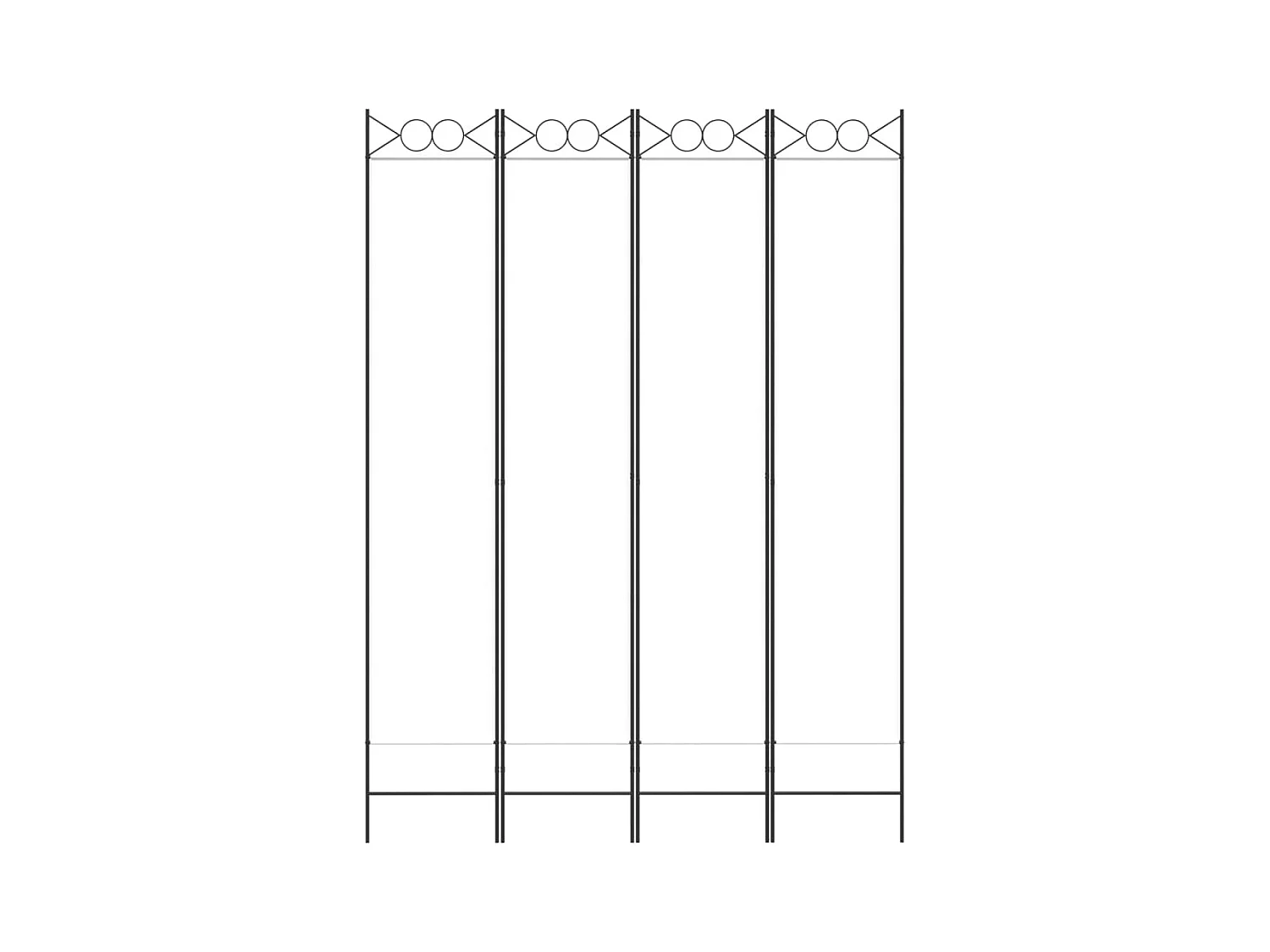 4-delige scheidingswand Wit 160x220 cm Stof