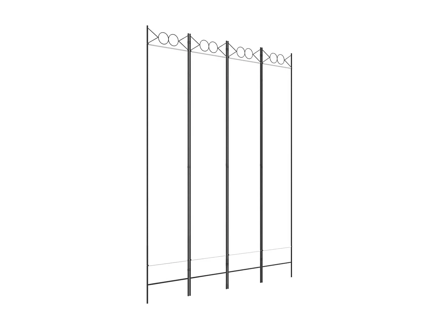 Cloison de séparation 4 panneaux Blanc 160x220 cm Tissu