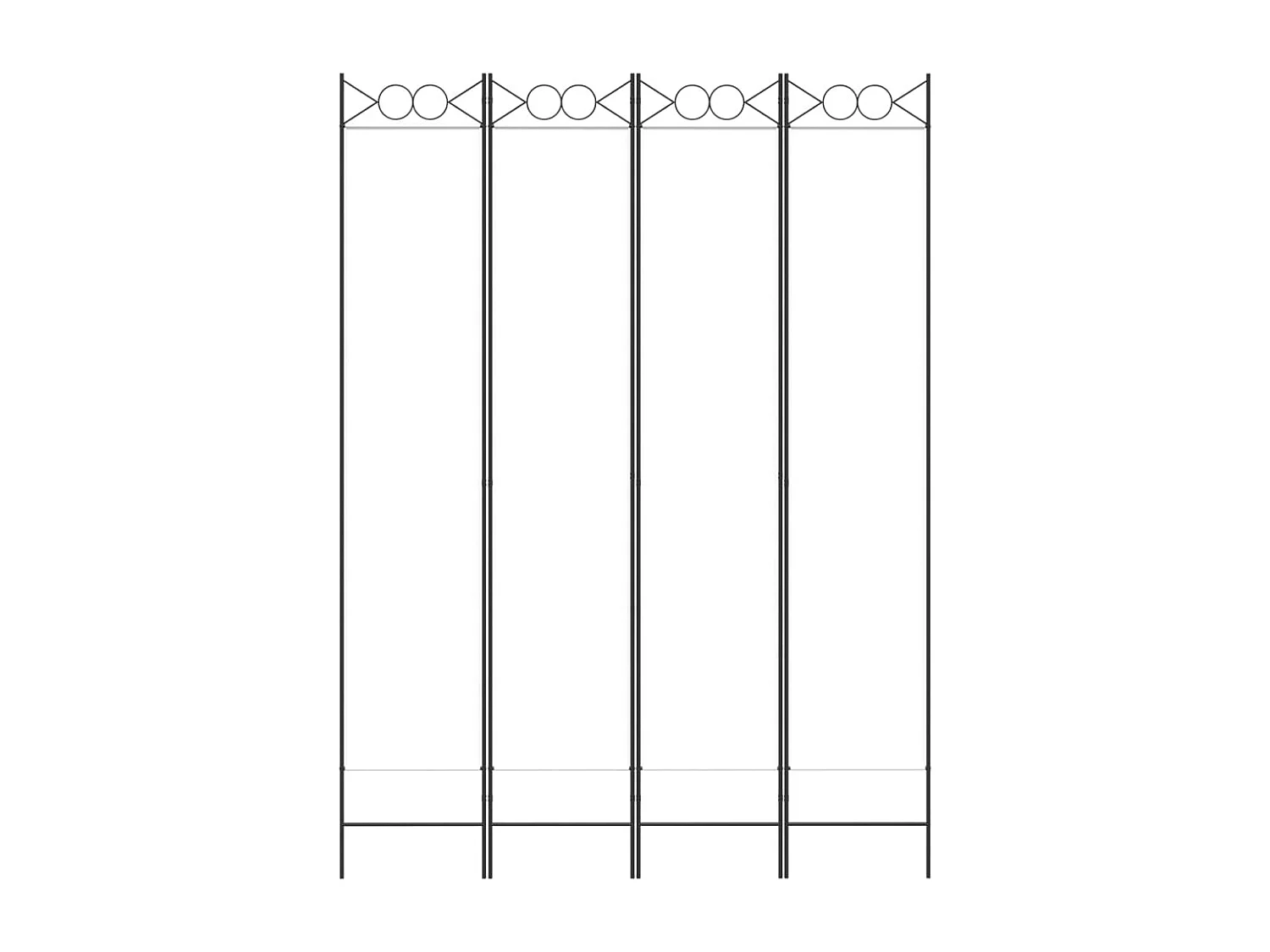 Cloison de séparation 4 panneaux Blanc 160x220 cm Tissu