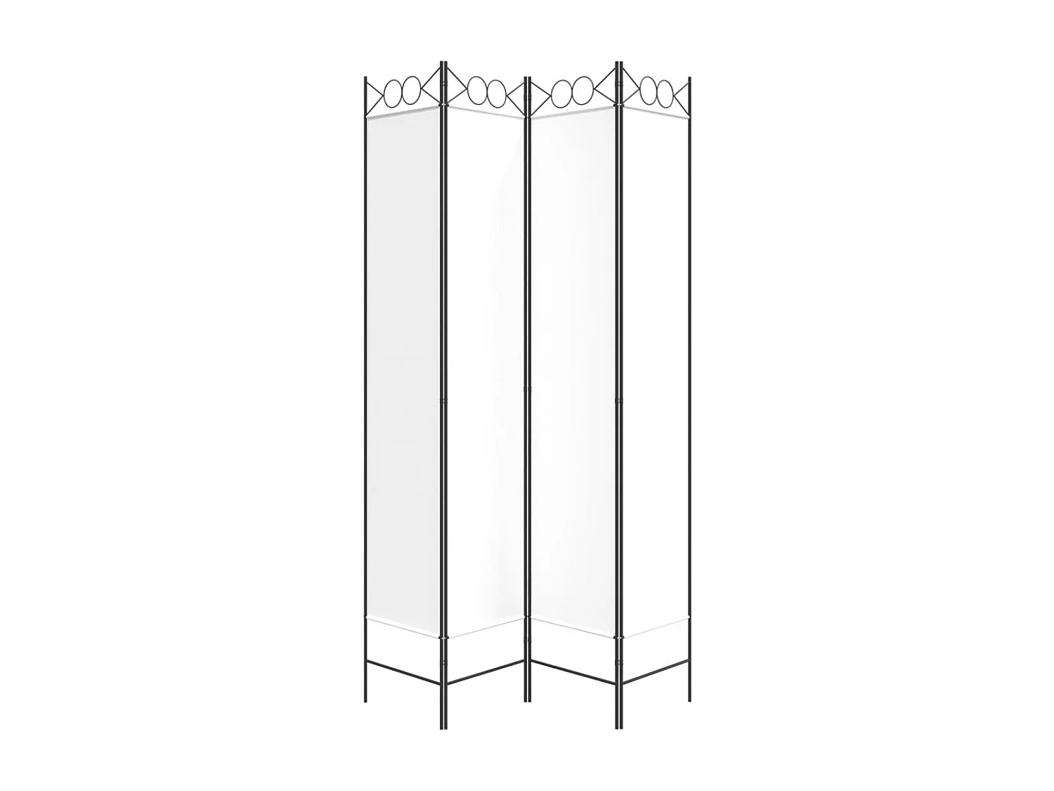 Cloison de séparation 4 panneaux Blanc 160x220 cm Tissu