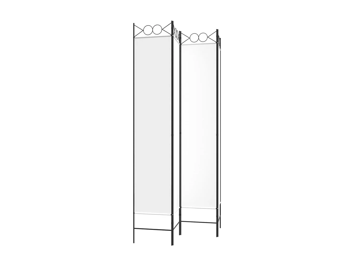 Cloison de séparation 4 panneaux Blanc 160x220 cm Tissu
