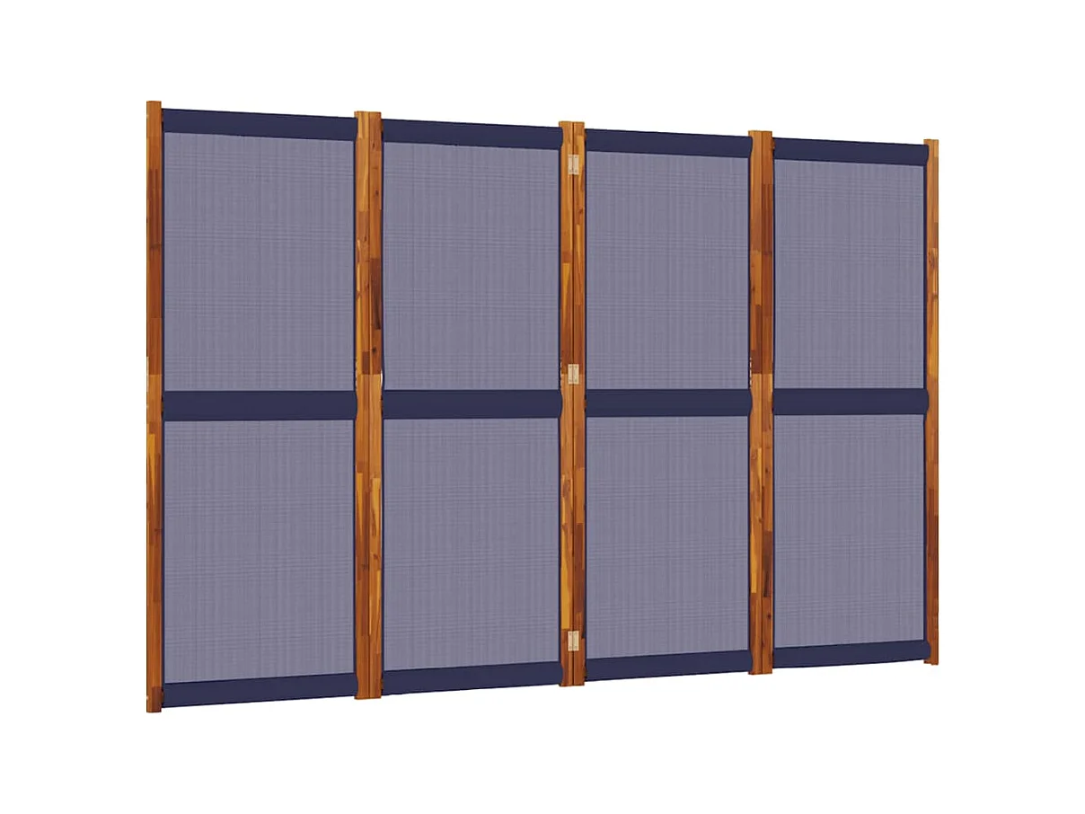 Tabique divisorio de 4 paneles azul oscuro 280x180 cm