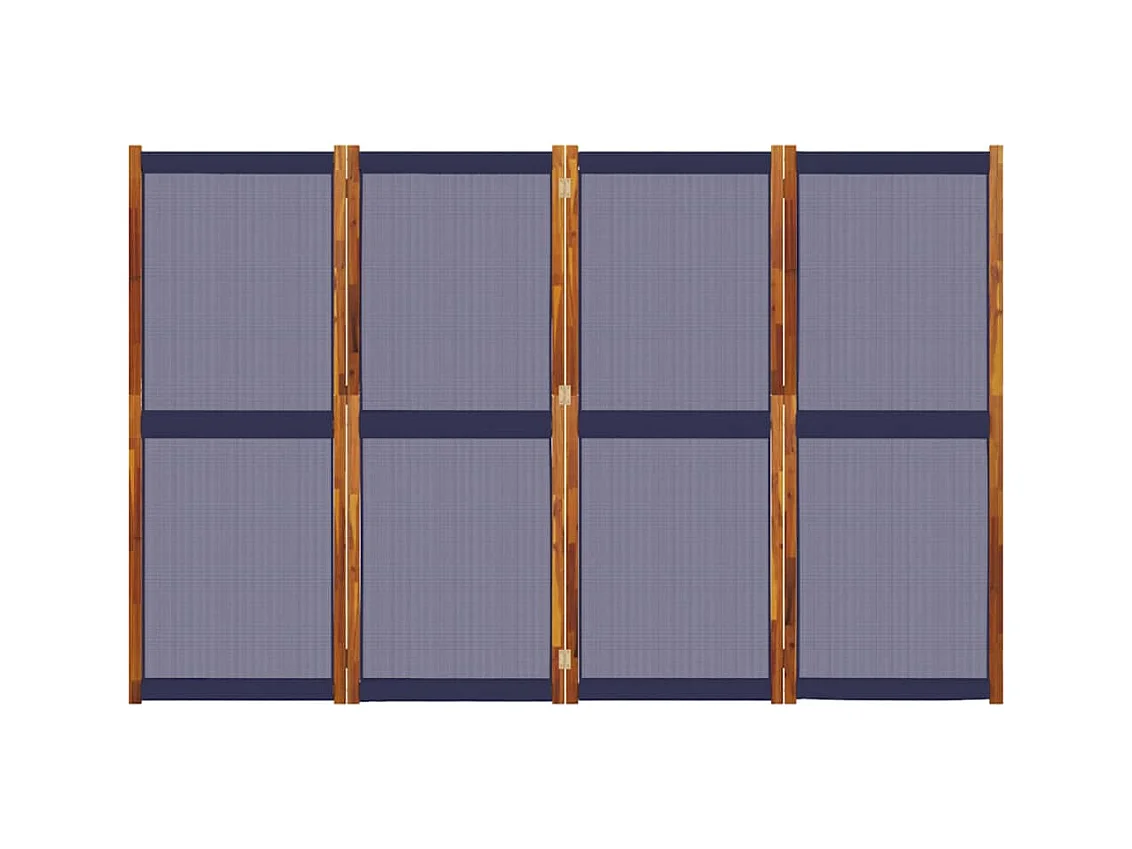 Tabique divisorio de 4 paneles azul oscuro 280x180 cm
