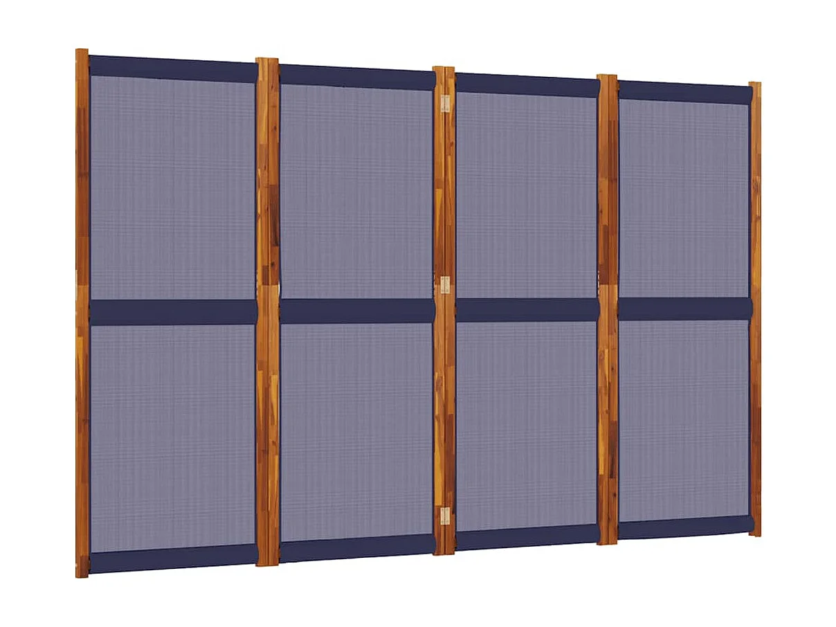 Tabique divisorio de 4 paneles azul oscuro 280x180 cm