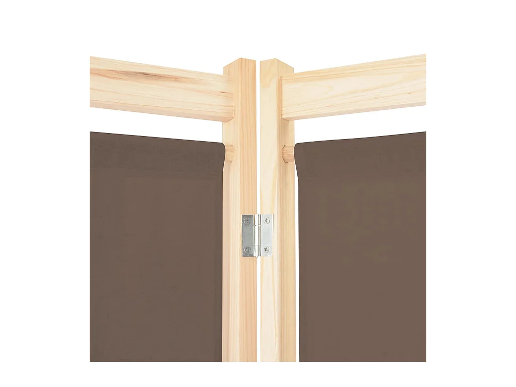 6-teilige Trennwand Braun 240 x 170 x 4 cm Stoff