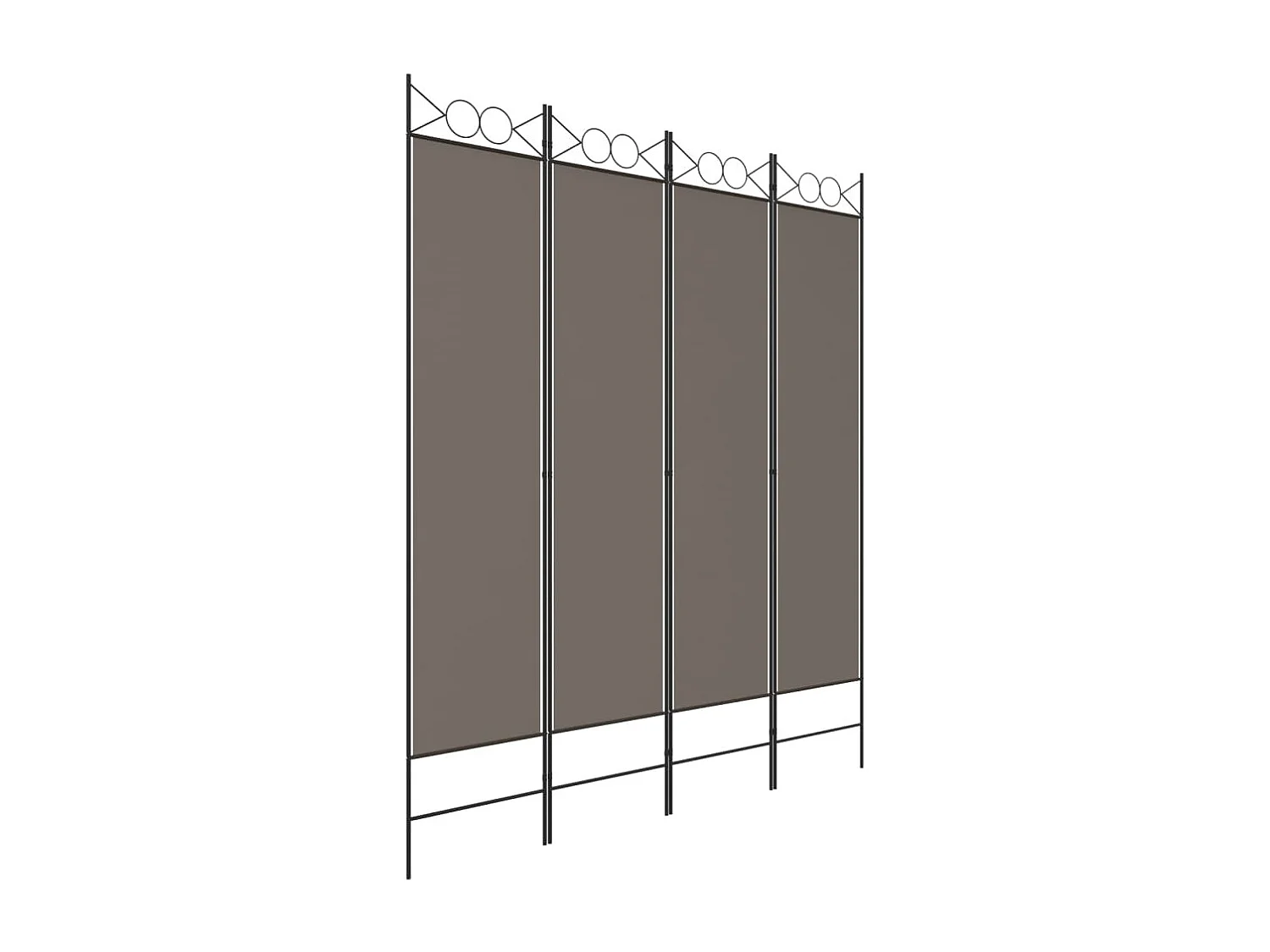 Cloison de séparation 4 panneaux Anthracite 160x200 cm Tissu