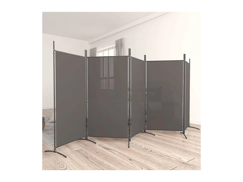 Mampara divisoria de 5 paneles Antracita 433x180 cm Tela