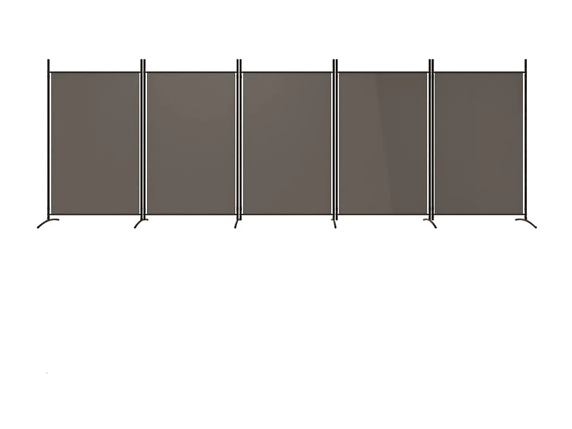 Mampara divisoria de 5 paneles Antracita 433x180 cm Tela