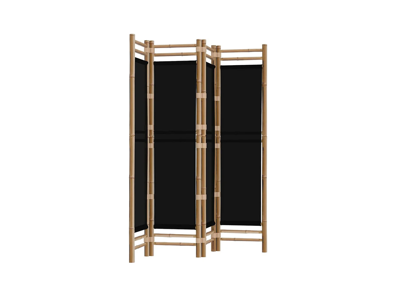 Cloison de séparation pliante 4 panneaux 160 cm Bambou et toile