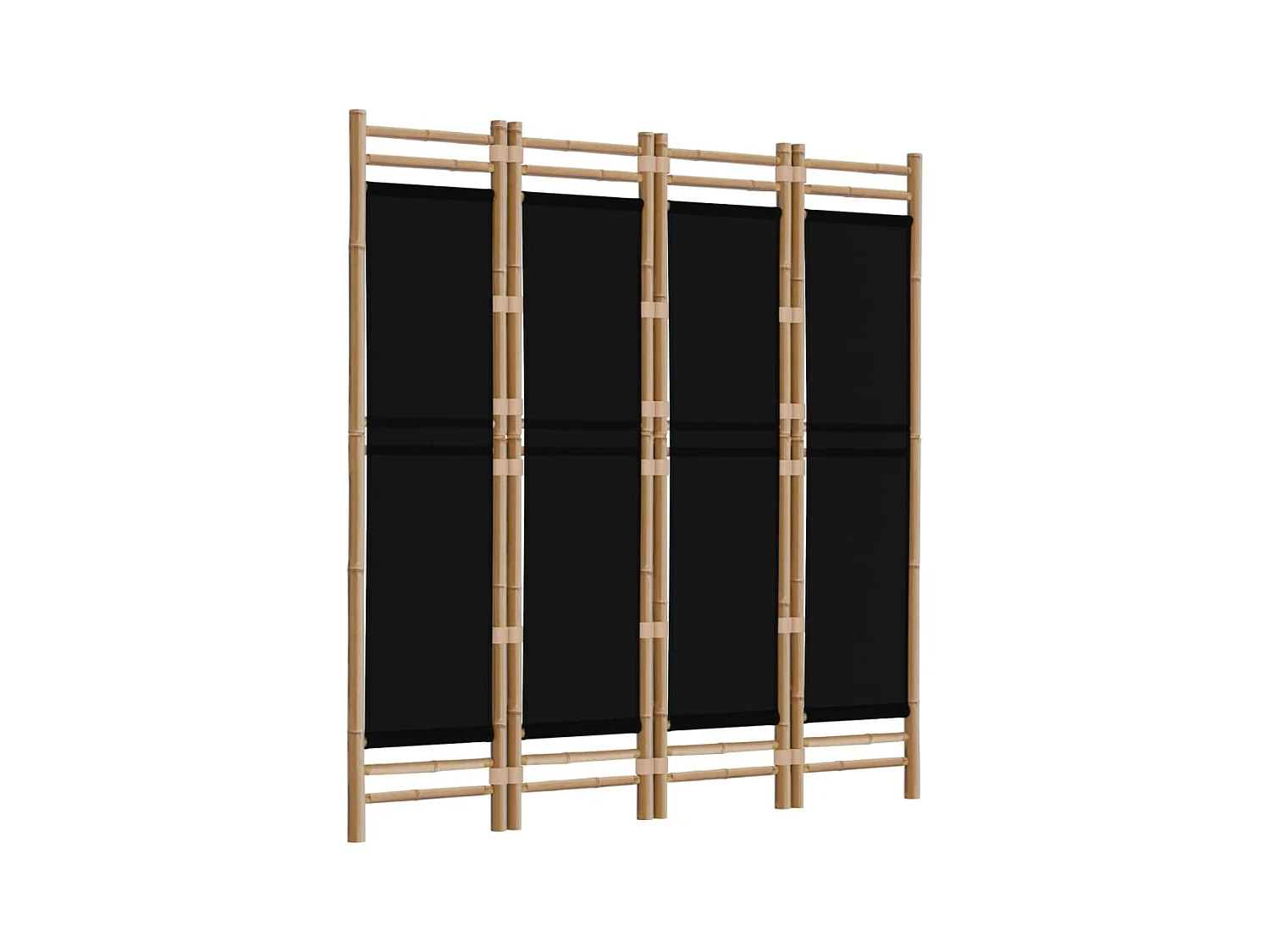 Cloison de séparation pliante 4 panneaux 160 cm Bambou et toile