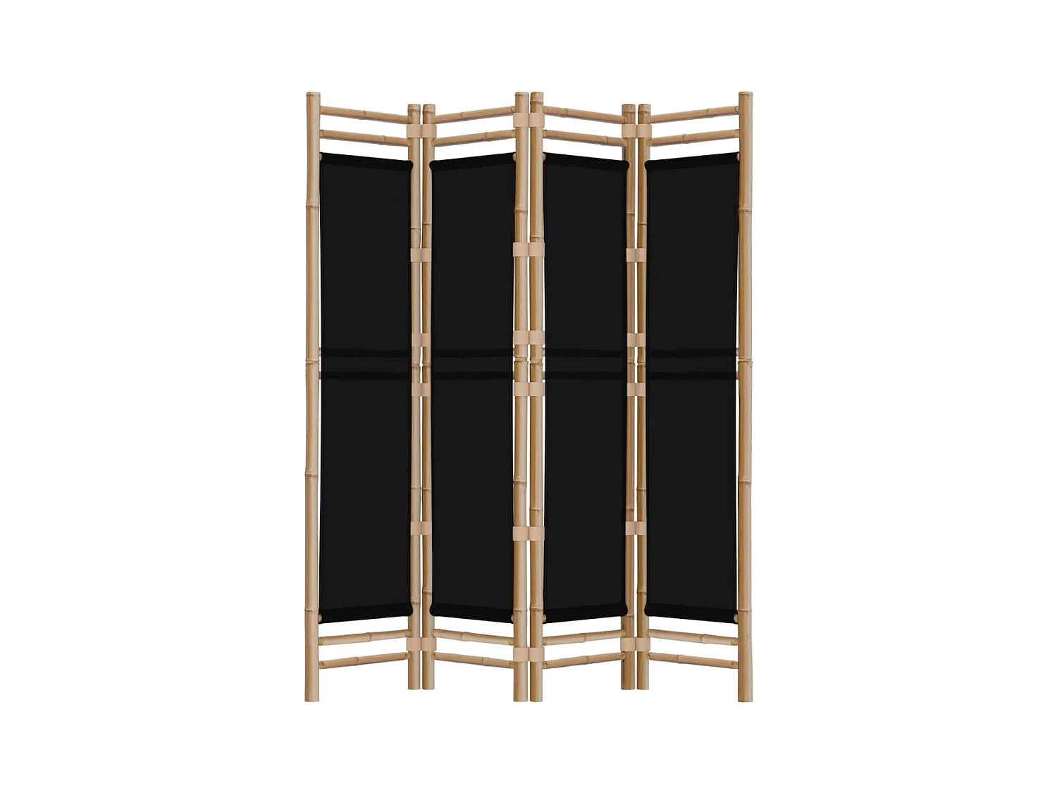 Cloison de séparation pliante 4 panneaux 160 cm Bambou et toile