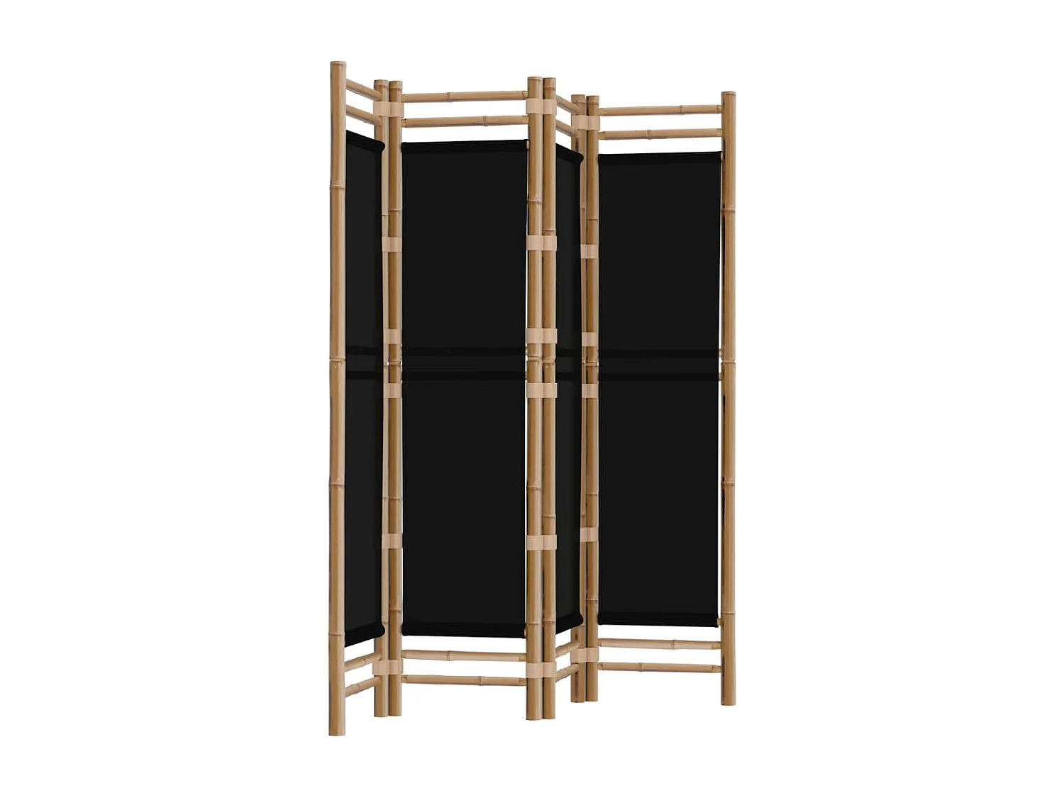Mampara plegable 4 paneles 160 cm Bambú y lona