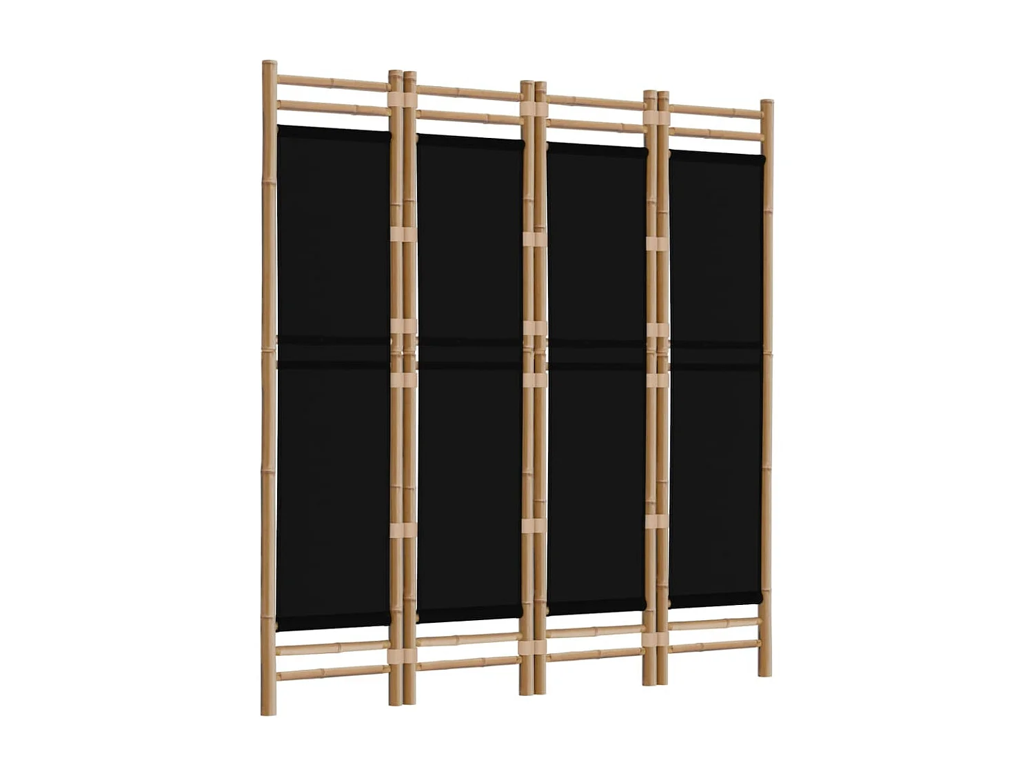 Mampara plegable 4 paneles 160 cm Bambú y lona
