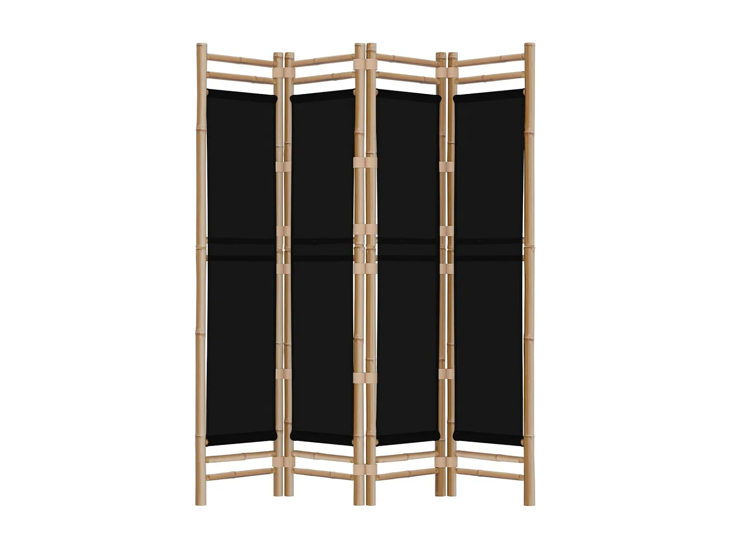 Mampara plegable 4 paneles 160 cm Bambú y lona