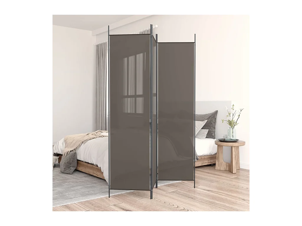 Parete divisoria a 3 pannelli Antracite 150x200 cm Tessuto