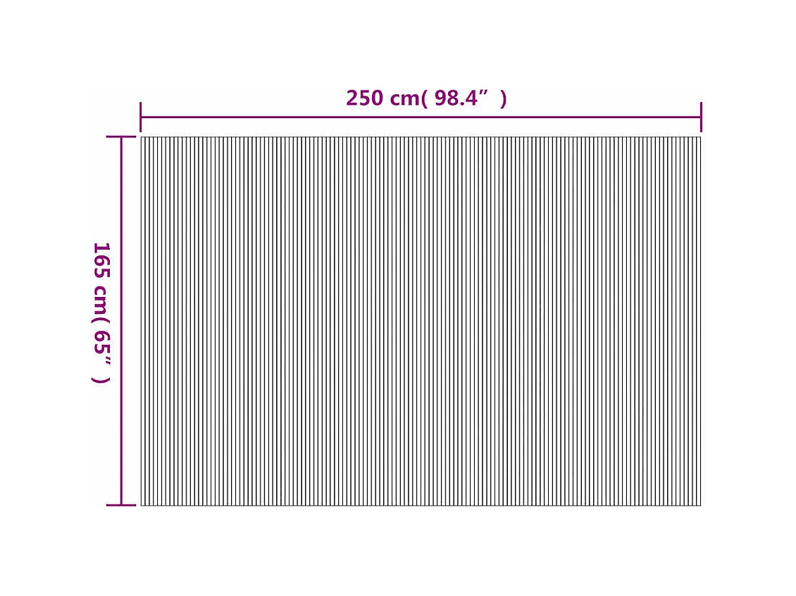 Parete divisoria in bambù 250 x 165 cm Naturale