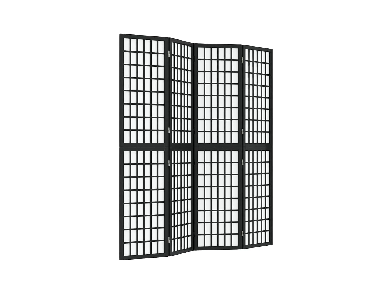 Vouwwand 4 panelen 160x170 cm Zwart